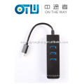 USB 3.1 Type C vers Gigabit Ethernet Réseau + USB 3.0 Hub Adaptateur LAN de câble 3 ports